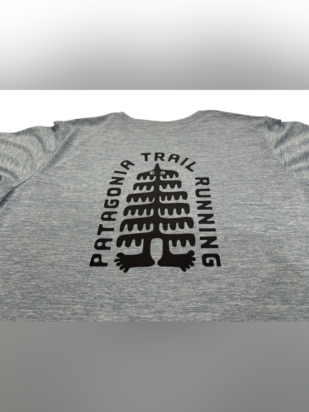 Patagonia Heather Light Blue Performance Tee with Black Tag